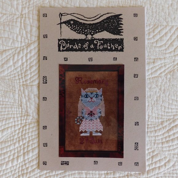 Birds of a Feather June Birthday Cat series cross stitch chart prim Juin pattern - Picture 2 of 11